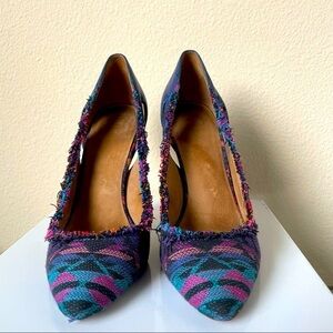 Joe’s High Heels 8.5 Leather Sole Aztec pattern